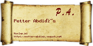 Petter Abdiás névjegykártya